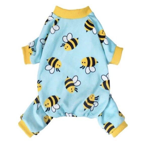 Bumble Bee Fleece Dog Pajamas Warm Winter Clothes for Small Dogs Size Medium NEW - Picture 1 of 7
